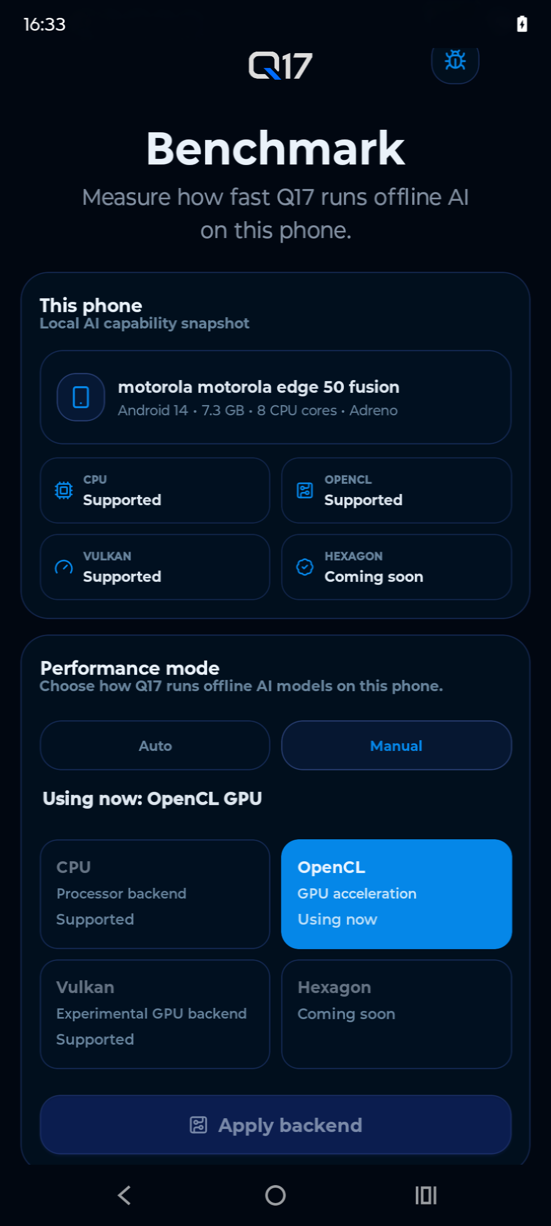 Moto Edge 50 — backend capability screenshot