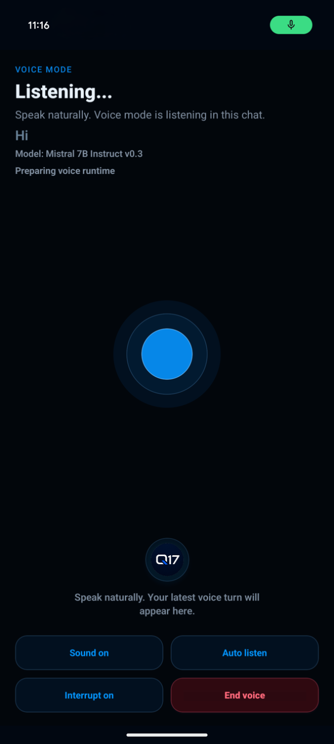 Pixel 9 — voice mode screenshot