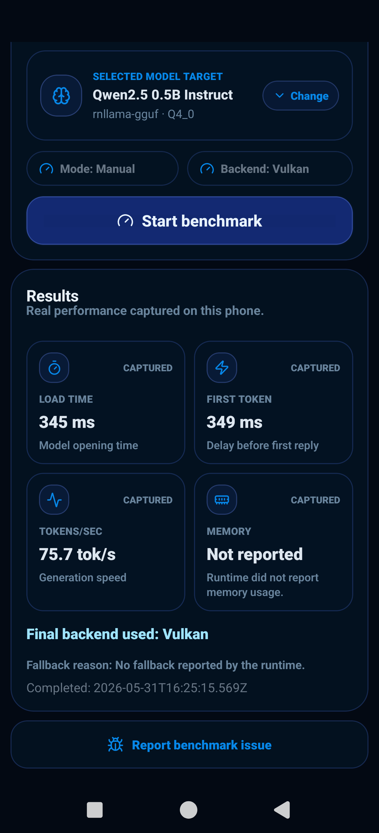 OnePlus 12R — Vulkan benchmark screenshot