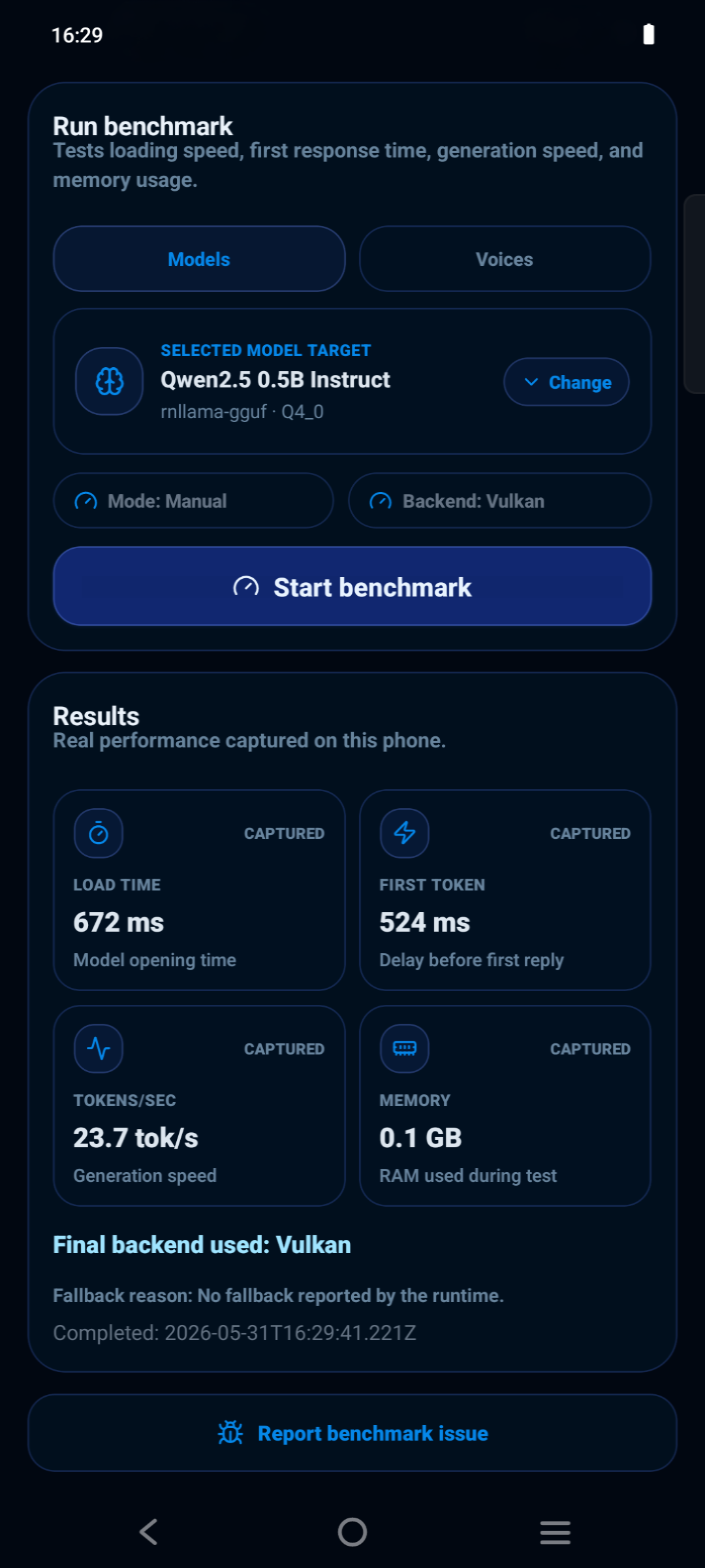Vivo V30 / V2318 — Vulkan benchmark screenshot