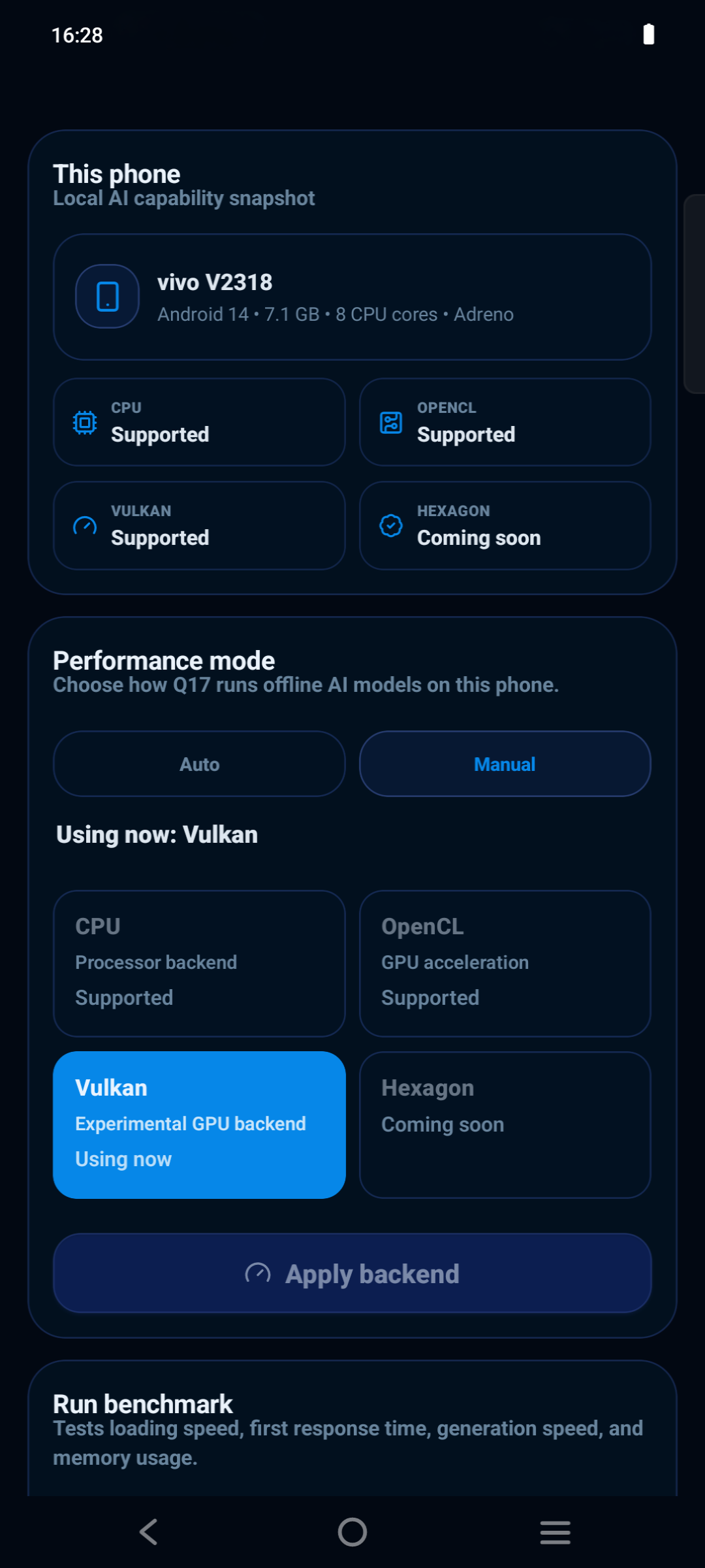 Vivo V30 / V2318 — Vulkan capability screenshot